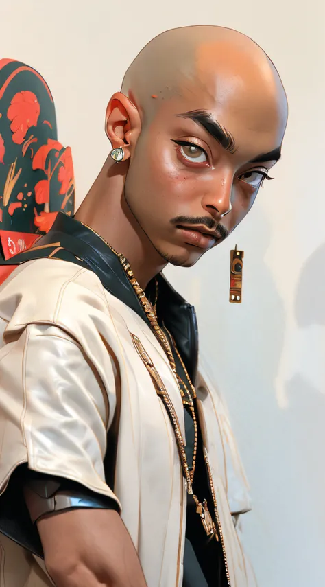 1rapper with Bald hair photo of (4nn4t4tu:0.99), a woman as a movie star, modelshoot style, (extremely detailed CG unity 8k wallpaper), photo of the most beautiful artwork in the world, professional majestic oil painting by Ed Blinkey, Atey Ghailan, Studio...