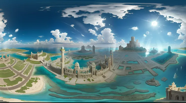 the city of atlantis, a legendary city that is said to have sunk to the bottom of the ocean,