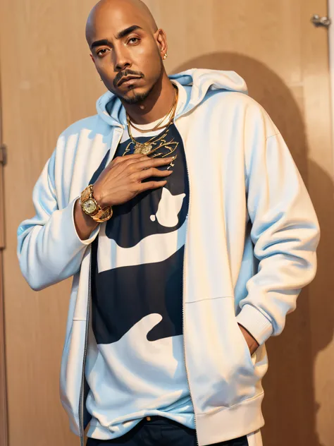1rapper with Bald hair photo of (4nn4t4tu:0.99), a Man as a movie star, modelshoot style, (extremely detailed CG unity 8k wallpaper), photo of the most beautiful artwork in the world, professional majestic oil painting by Ed Blinkey, Atey Ghailan, Studio G...
