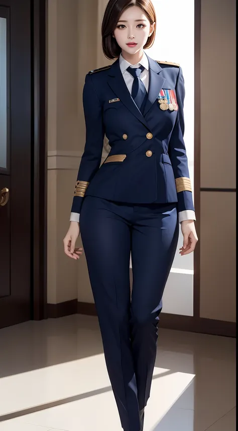 （raw photos，highestquali），（dynamicposes)，full body like，the uniform of a flight attendant, depicts a group of characters in vari...