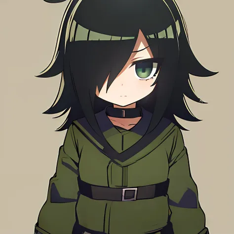 obra maestra, detallado, tomoko-kuroki, casco de camuflaje, chica, sosteniendo un carabina m4, ojos verdes, cabello negro, explo...