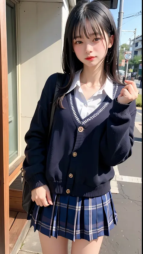 ((top-quality、masterpiece))、Raw photography、8K、top-quality、 超A high resolution、Beautiful face in every detail、Realistic human skin、Gentle expression、front-facing view、Farbe々From an angle、length hair、realisitic、Photorealsitic、cute little、a short skirt、cute...