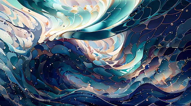 Bizhi Bowen, blue sea, waves, white waves, green waves, red waves
