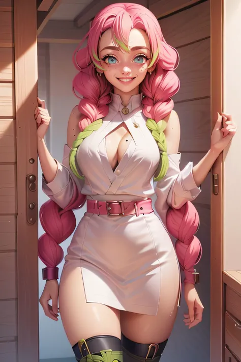 fixed face, beautiful,, high detailed eye, light smile,