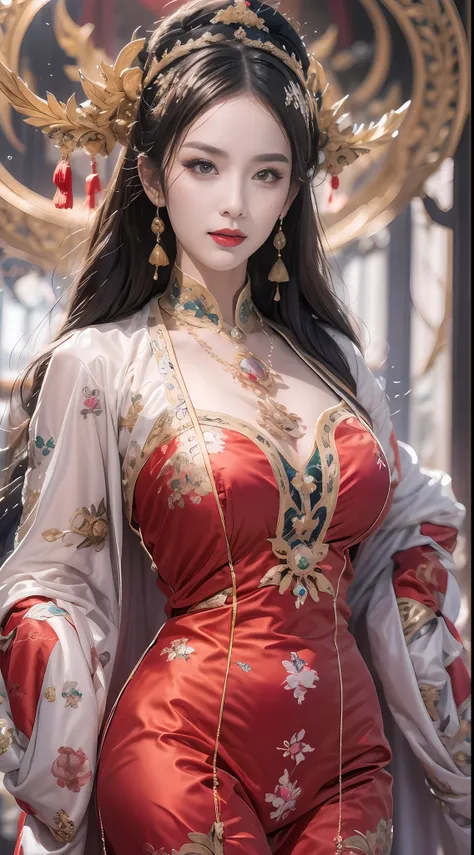 portrait of a young 20-year-old saint, a saint with a beautiful and super cute face,wearing a very thin and sexy ao dai, beautif...