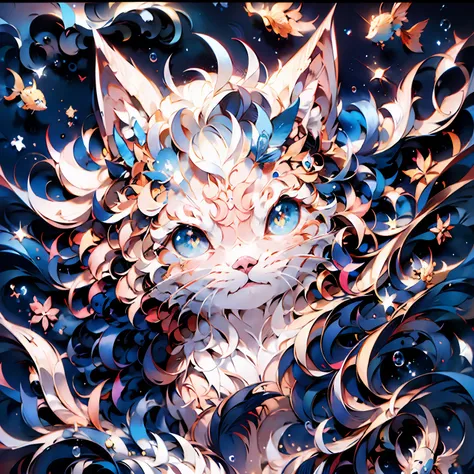 anime cat, Cute cat of anime visual, Realistic anime cats,Anime art wallpaper 4 K, Anime art wallpaper 4k, very very beautiful furry art,Beautiful visuals,k hd,tmasterpiece,without humans,The fish,Animal focus,sbeard,Buble,Eau,gold fish,Yellow eyes,airbubb...