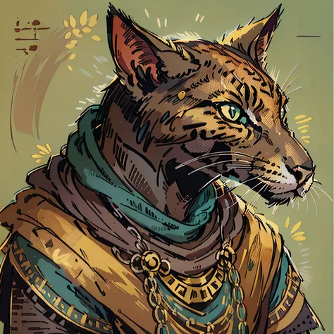 tabaxi rpg race, anubis egyptian inspiration, cat face humanoid, villager, commom clothes, , character, medieval fantasy, close ...