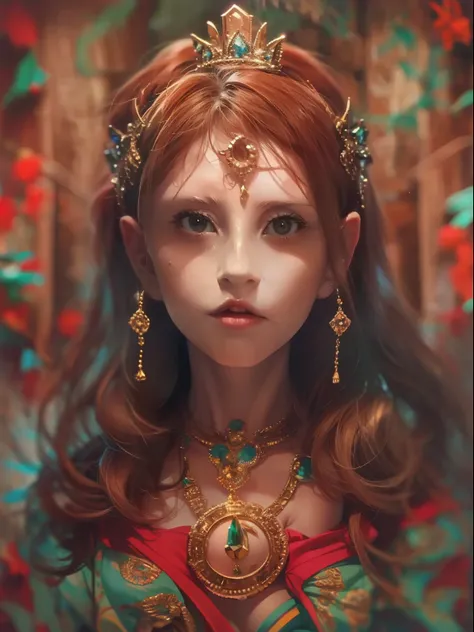 (Jogo King Card:1.5, simetria rotacional),Anna Dittmann,Minimalist compositions,chama,Maga Feminina,Cocar de cristal requintado, requintada armadura de cristal,Fio Eletroluminescente,((LiliArt)),brilho sonhador,arte digital conceitual,vermelho e cinza,(Ver...