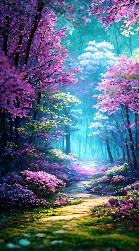 masterpiece, best quality, high quality,extremely detailed CG unity 8k wallpaper, An enchanting and dreamy scene of a fantasy forest, with towering trees, glowing mushrooms, and hidden fairy glens, creating a sense of mystique and enchantment, artstation, ...