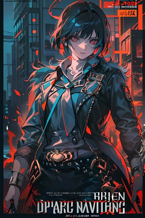 ((((dramatic))), (((gritty))), (((intense))) film poster featuring a young woman as the central character. She stands confidently in the center of the poster, wearing a stylish and edgy outfit, with a determined expression on her face. The background is da...
