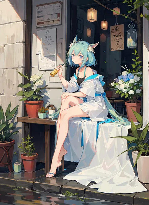 flower, nail_Polish, plant, potted_plant, Double_Bun, flower_pot, vases, toenail_Polish, Animal_hor ears, Rabbit_hor ears, Rose, Red_finger nails, leafs, Red_flower, hydrangea, Feet, tulip, Bamboo, Pink_flower, Morning_glory, purple_flower, Pink_Rose, Toen...