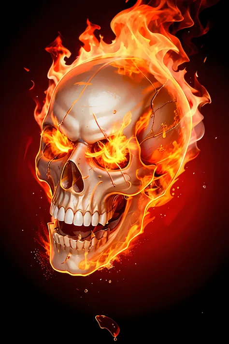 Skull on fire，（red fire：1.3），Good hand feeling，4k，A high resolution，tmasterpiece，best qualtiy，heads：1.3，（（Hasselblad photograp）），Clear focus，（cinmatic lighting），鎖骨，the night，softlighting, dynamic angle, [:(detailface:1.2):0.2], outside, one color backgroun...