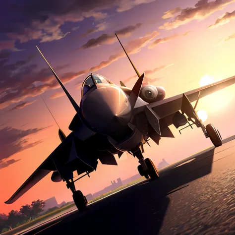 fighters、planes、aircraft、sunset、the ground、sateen、top image quality、high definition image quality