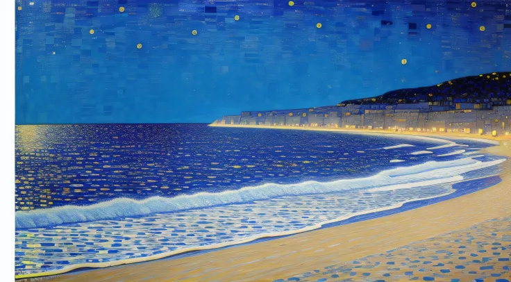 night beach, gustav klimt