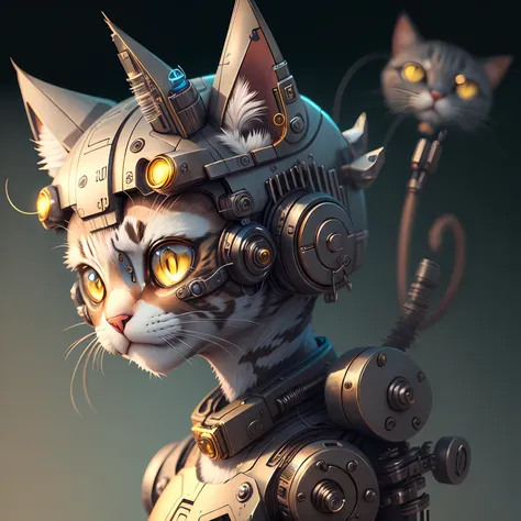 cat, cyborg, cute