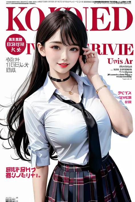 masterpiece, best quality, full body, 1girl, bangs, black choker, black necktie, black hair, blue skirt, blush, bracelet, breast...