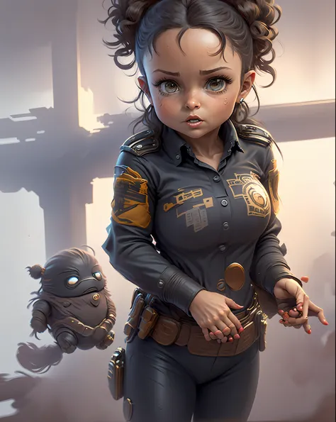 🤠👻🤖🎒Chibi style illustration with an extremely sexy and adorable woman,con un toque atrevido.
