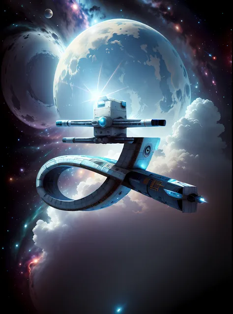 The spaceship is in space