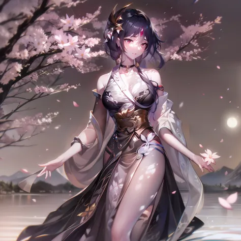Loose clothing、cropped shoulders、Dark string dress、How to wear a black dress、Decorated with intricate patterns and bright colors、transparent materials,Makes skin shiny、The artwork depicts seductive female dresses wearing damp cloth and transparent skin, Fl...
