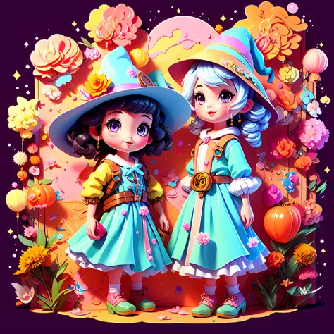 head portrait,little witch girl,the witch,cloaks,Magic Array,The action of casting,Grotesque,Highest image quality,tmasterpiece,Beautiful CG,Delicate and intricate hair accessories 16k,Beautiful and moving girl,Hair fluttering,The eyes are pure and clear,S...