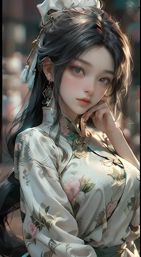 ((best quality)), ((masterpiece)), (details: 1.4), 3d, a beautiful female figure, hdr (high dynamic range), ancient chinese cost...