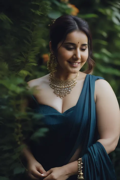 nsfw, day scene, photo of naked (jaya prada:0.1), big cheeks, , perfect breasts, posing in a garden, hourglass figure, armpits, ...