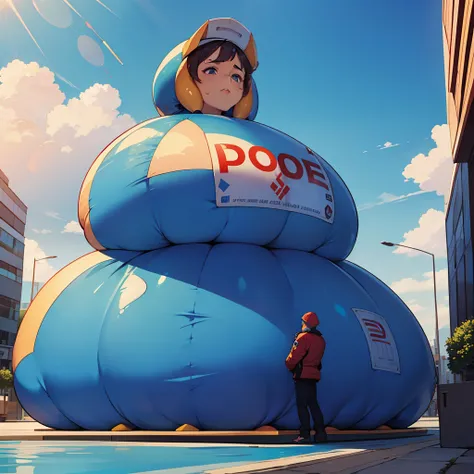 Mom gets inflatable worried because every second getting bigger, mas tenta se esconder do filho