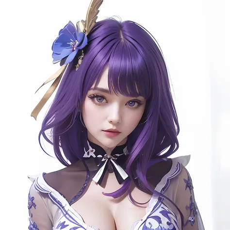 (((masterpiece))), (((best quality))), ((ultra-detailed)),purple hair,cleavage