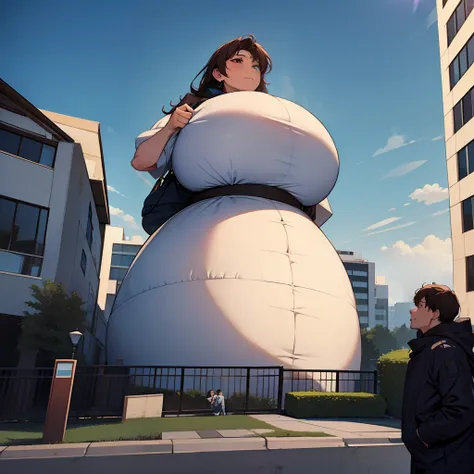 Mother turns inflatable object at the request of the son and the son is happy, But the mothers body had a side effect after the compliment of her son began to feel his body inflating and growing began to be shocked because now it was already in the size of...