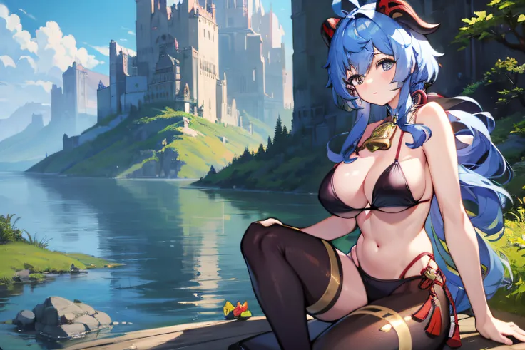 (NSTDA.:1.2), (10, beste-Qualit, master-piece: 1.4), ultra-high resolution, (lifelike, photorealistic portrait: 1.48), 20 age, Cute Girl, (See through the bikini beetle), Famous Japanese actors, beautiful clear eyes, G Cup Big Breasts, Head tilt., cowboy s...