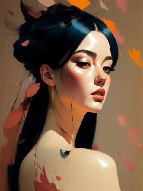 there is ugliness in beauty, but there is also beauty in ugliness. in the style of adrian ghenie, esao andrews, jenny saville, edward hopper, surrealism, dark art by james jean, takato yamamoto, inkpunk minimalism, A beautiful woman in a pose, in spring, a...