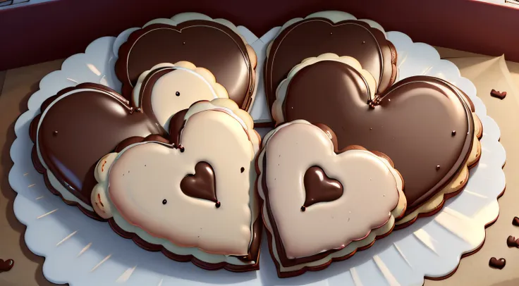 large amount of heart-shaped cookies