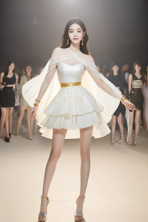 (8k, RAW photo, best quality, masterpiece:1.2),(realistic, photo-realistic:1.37),photon mapping,professional lighting,radiosity,(fashionably dressed:1.5)),(idol:1.4),1girl,solo,long_hair,(watch:1.1),(bracelet:1.1),(long legs:1.2),(earrings:1.1),full_body,(...