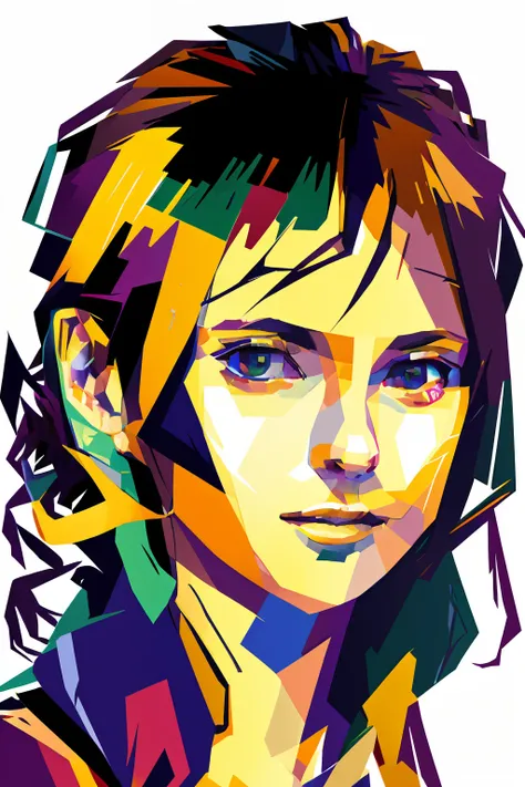 3d style, portrait of woman, color harmonize