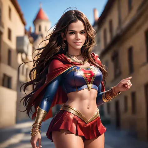 photo of bruna marquezine, "supergirl's masterpiece of art complete, high quality, ultra detailed in 4k, 8k, high resolution, hy...