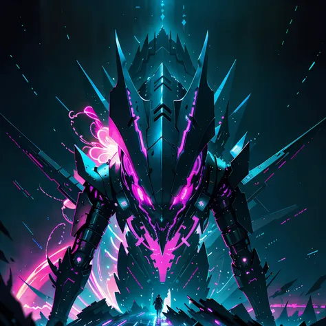 стиль ghost blade, the most amazing creature of the night, glowing lights, the stars, dark purple background, 8 k, photorealisti...