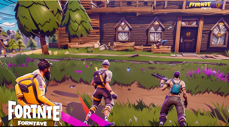 There are two people who are posing for a photo in front of a building, Jerma985 en Fortnite, En la piel de Fortnite, En Fortnite, Realismo en el estilo del juego Fornite, Fortnite realista, en el juego, Estilo Fortnite, Con tal que, Neymar en Fortnite, en...