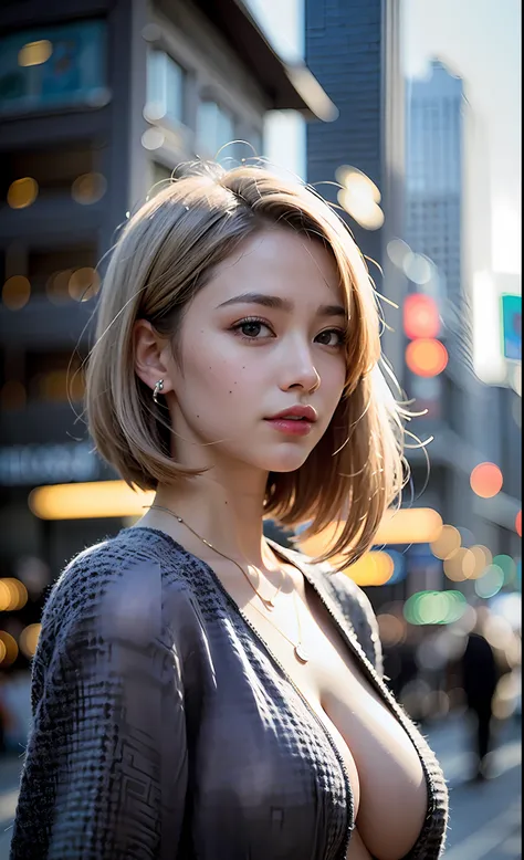 mix4, (8K, Raw photography, Top image quality, masterpiece: 1.45), (realisitic, Photorealsitic: 1.37), one girls, cute little, A city scape,Daytime,profetional lighting, photon maping, Radio City, physically-based renderingt, Gradient gray hair, Lustrous ...