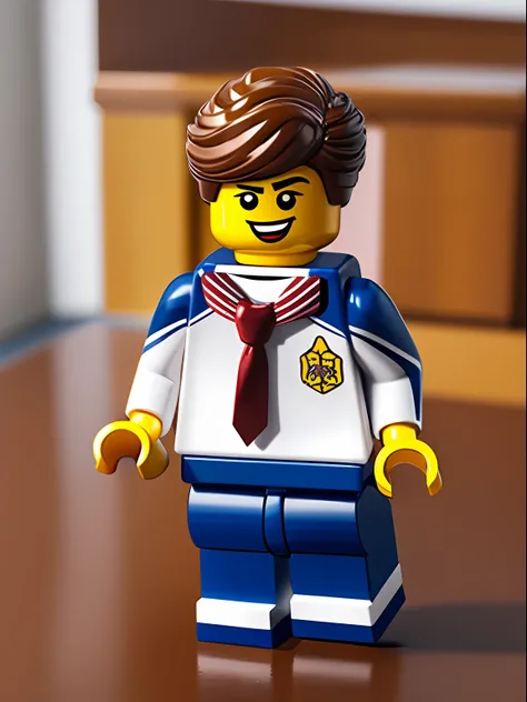LEGO MiniFig, Japanese highschool student figure, sailor uniform, masterpiece, high detail, 8k, high detailed skin, 8k uhd, high quality