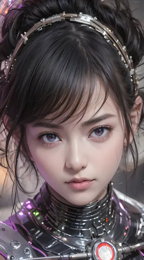 a close up of a woman with a futuristic outfit on, guviz-style artwork, lovely digital painting, stunning anime face portrait, k...