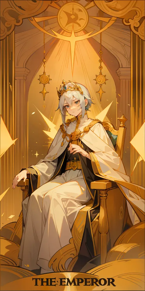 The emperor in the tarot cards,Sit on the throne,diadems,Majesty,
