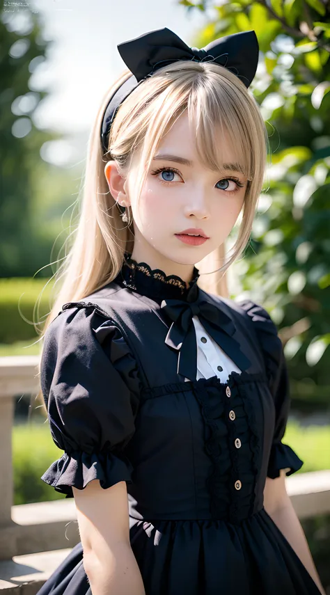 (masterpiece, best quality:1.2), 8k, 85mm, official art, raw photo, absurdres, platinum blonde hair, (blue eyes, lolita fashion,...