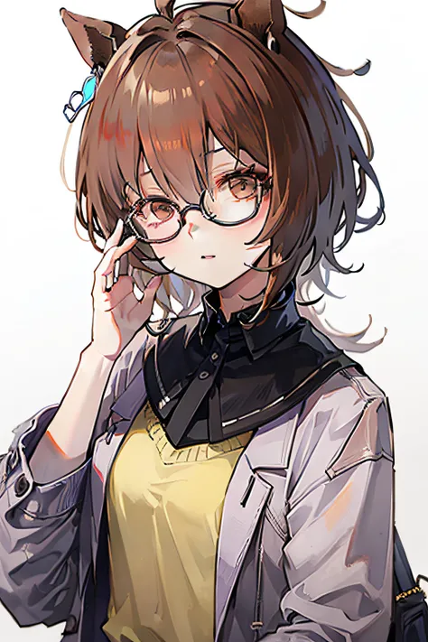 agnes tachyon、girl with、round glasses、