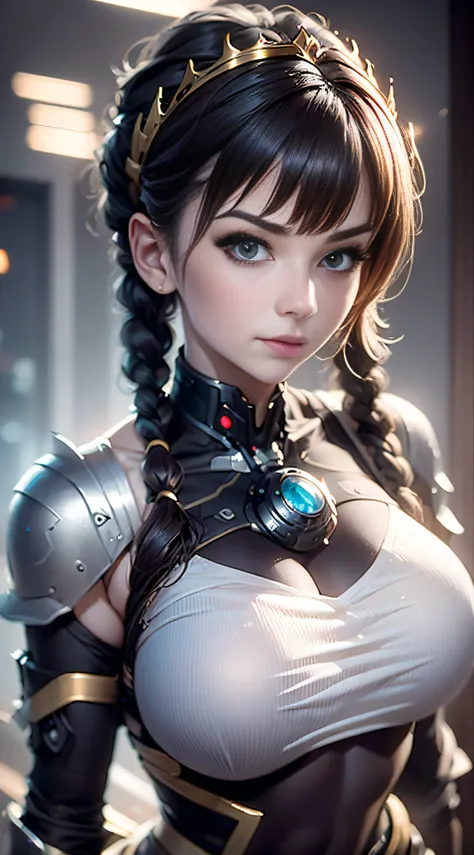 （best qualtiy））， （（tmasterpiece））， （the is very detailed： 1.3）， 3d， chef mech，the eyes are delicate，largeeyes， beautiful cyberpu...