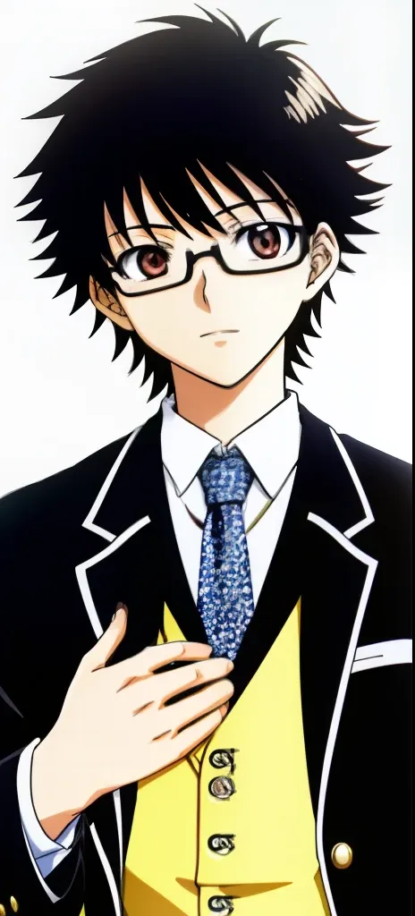 anime boy with glasses and tie to see things, kentaro miura manga art style, manga style of kentaro miura, kentaro miura manga s...