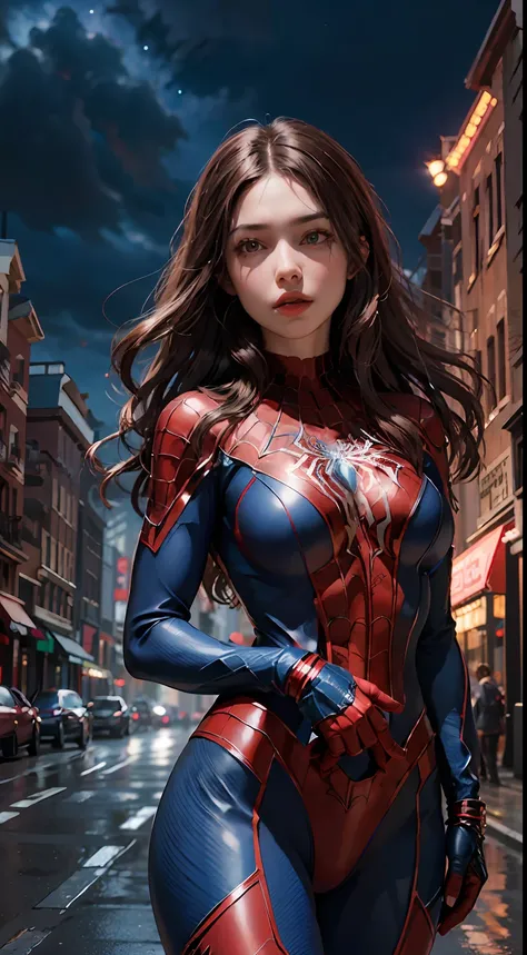 (wearing spiderwoman_cosplay_outfit:1.1), in front of a sky, (red and blue outfit:1.3),
good hand,4k, high-res, masterpiece, bes...