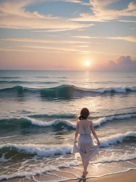 (((hight resolution)))、(in 8K)、 (((ighly detailed)))、(top-quality、masterpiece:1.3)、((sharpnes))、ciinematic light、Full view、Vast sky、the beautiful skyline、Vast sea、Far Horizon、Distant waves、Distant islands々、Into the cloud、 extremely tense and dramatic pict...