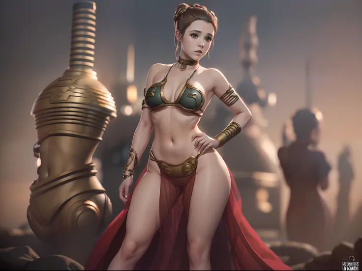 Cinematographer, ((Princesa Leia)) de Star Wars ,Sensual,(((senos enormes))), ((natural grande pecho)) ,cuerpo perfecto, pose caliente,Como estilo de renderizado de motor irreal, aesthetic, Sorprendentemente hermoso momento sincero, full body vintage aesth...