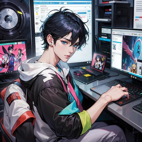 Anime boy calls to talk, ig studios anime style, nightcore, style of anime4 K, High quality anime art style, Anime boy, young anime man, Anime art style, Digital anime illustration, Anime style. 8K, in an anime style, male anime character, Kawasi,best qual...