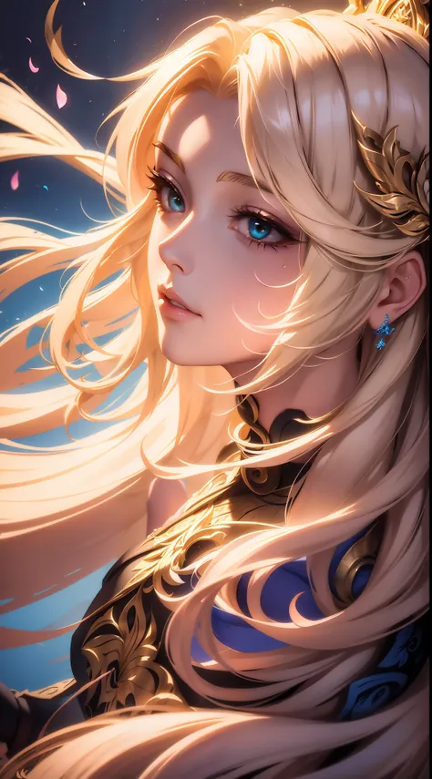 blond hairbl,Royal sister,jofficialart,unity8kwallpaper,ultradetailed,beautifulandaesthetic,masterpiece,bestquality,(zentangle,mandala,tangle,entangle),(fractalart:1.3),(1girl:1.1),extremelydetailed,dynamicangle,cowboyshot,themostbeautifulformofchaos,elega...